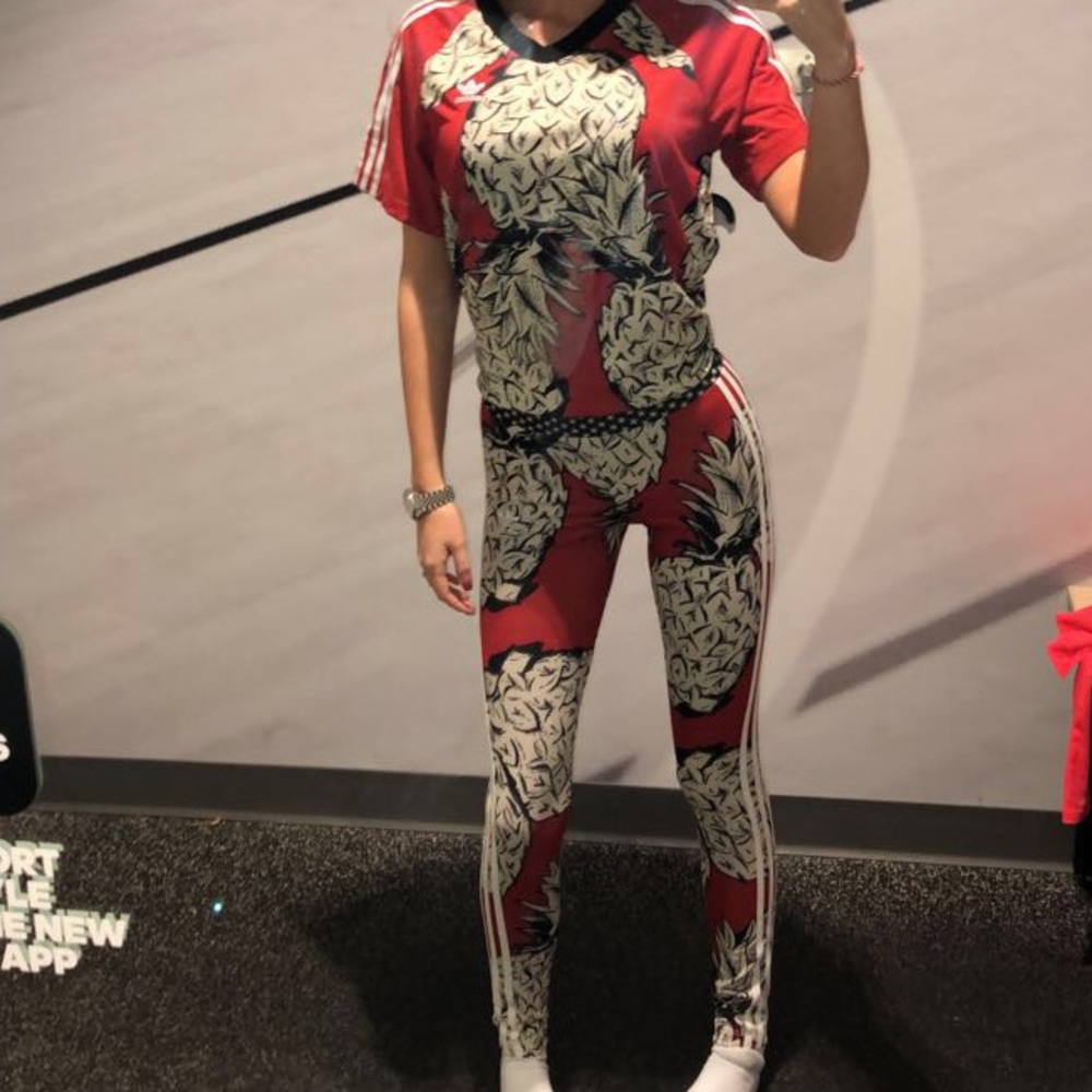 Adidas pineapple T shirt and leggings